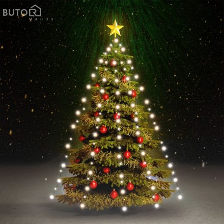 vidaXL 210 LED-es hideg fehér karácsonyi fényháló 210 cm