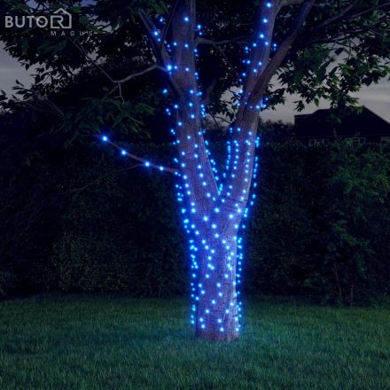 vidaXL 2 db 2x200 LED-es kék bel-/kültéri napelemes fényfüzér