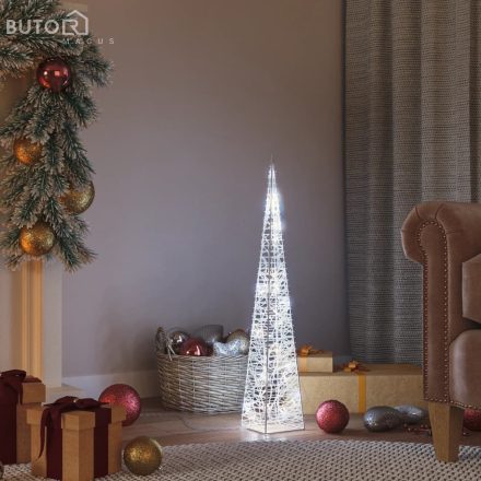 vidaXL dekoratív hideg fehér fényű LED-es akril fénykúp 60 cm