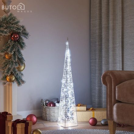 vidaXL dekoratív hideg fehér fényű LED-es akril fénykúp 90 cm