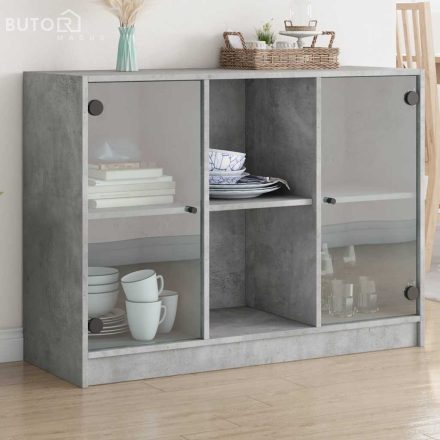 vidaXL betonszürke szerelt fa tálalószekrény 102x37x75,5 cm
