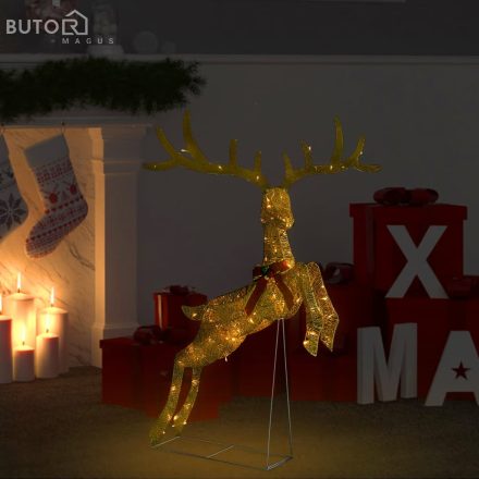vidaXL aranyszínű repülő rénszarvasos karácsonyi dekoráció 120 LED-del