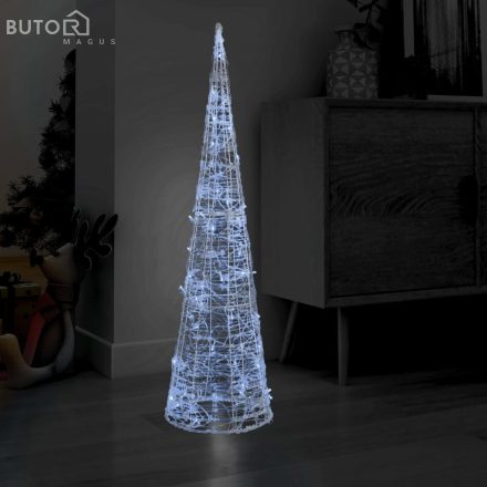 vidaXL dekoratív hideg fehér fényű LED-es akril fénykúp 120 cm