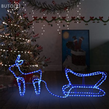 vidaXL rénszarvas és szán kültéri karácsonyi dekoráció 252 LED-del