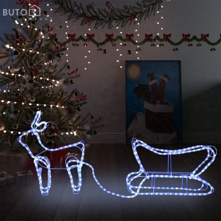 vidaXL rénszarvas és szán kültéri karácsonyi dekoráció 252 LED-del