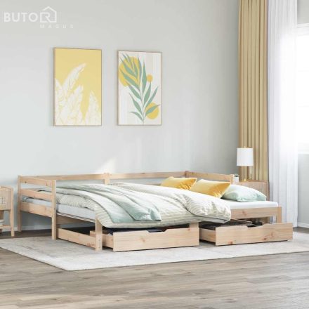 vidaXL kihúzható heverő fiókokkal matrac nélkül 80 x 200 cm