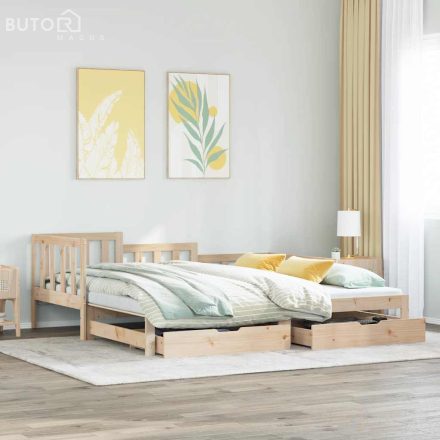 vidaXL kihúzható heverő fiókokkal matrac nélkül 90 x 190 cm