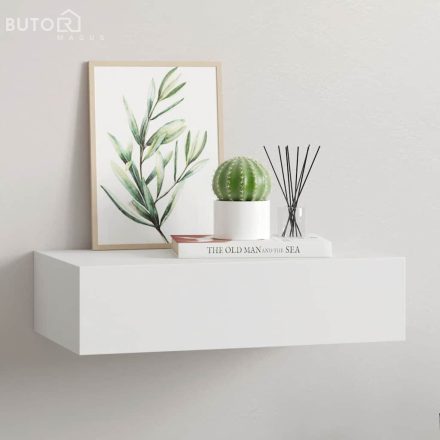 vidaXL fehér MDF falra szerelhető fiókos polc 40 x 23,5 x 10 cm