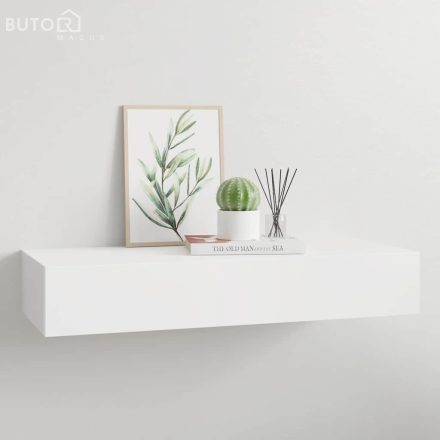 vidaXL fehér MDF falra szerelhető fiókos polc 60 x 23,5 x 10 cm