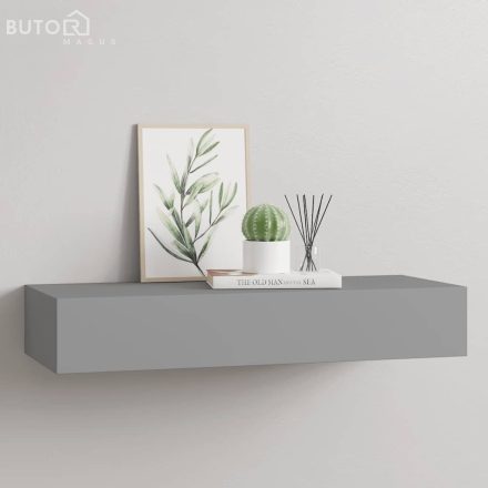 vidaXL szürke MDF falra szerelhető fiókos polc 60 x 23,5 x 10 cm
