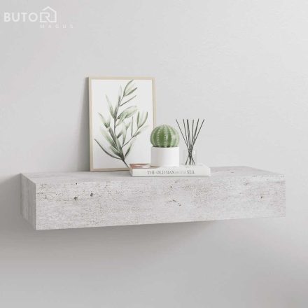 vidaXL betonszürke MDF falra szerelhető fiókos polc 60 x 23,5 x 10 cm