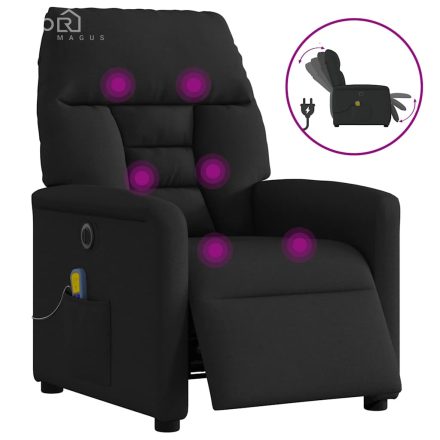 vidaXL fekete szövet elektromos dönthető masszázsfotel
