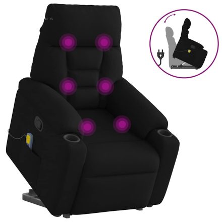 vidaXL fekete szövet dönthető masszázs- és állófotel