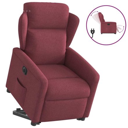 vidaXL elektromos felállást segítő bordó szövet dönthető fotel