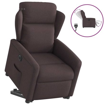 vidaXL elektromos felállást segítő sötétbarna szövet dönthető fotel