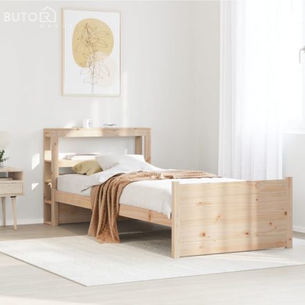 vidaXL tömör fenyőfa ágykeret fejtámlával 90 x 190 cm