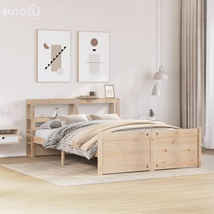 vidaXL tömör fenyőfa ágykeret fejtámlával 120 x 200 cm
