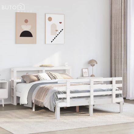 vidaXL fehér ágykeret fejtámlával matrac nélkül 140x190 cm