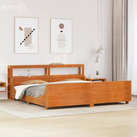 vidaXL viaszbarna tömör fenyőfa ágy matrac nélkül 200 x 200 cm
