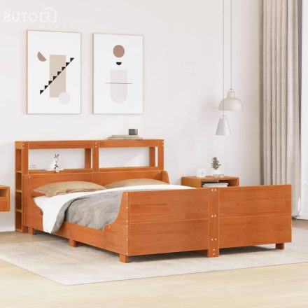vidaXL viaszbarna tömör fenyőfa ágy matrac nélkül 160 x 200 cm