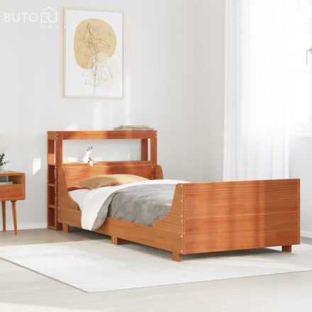 vidaXL viaszbarna tömör fenyőfa ágy matrac nélkül 90 x 190 cm