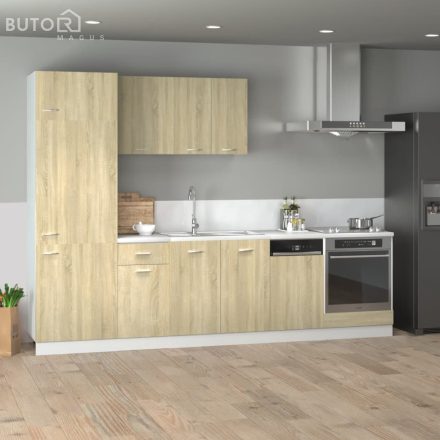 vidaXL “Lyon” 7 részes sonoma tölgy színű konyhaszekrény garnitúra