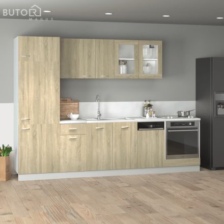 vidaXL “Lyon” 8 részes sonoma tölgy színű konyhaszekrény garnitúra