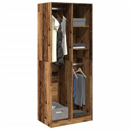 vidaXL antik fa színű szerelt fa ruhásszekrény 80 x 50 x 200 cm