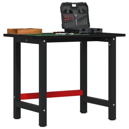 vidaXL sötétbarna tömör tölgyfa munkapad 100 x 60 x 81,5 cm