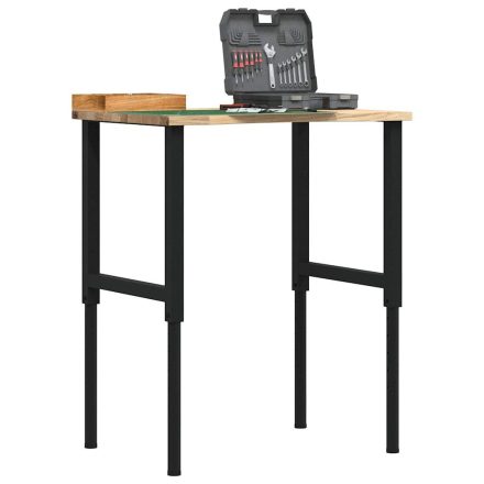 vidaXL tömör tölgyfa munkapad 80 x 60 x (71,5-98) cm