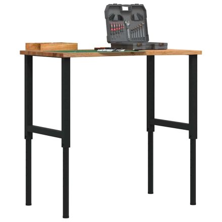 vidaXL világosbarna tömör tölgyfa munkapad 100 x 60 x (71,5-98) cm