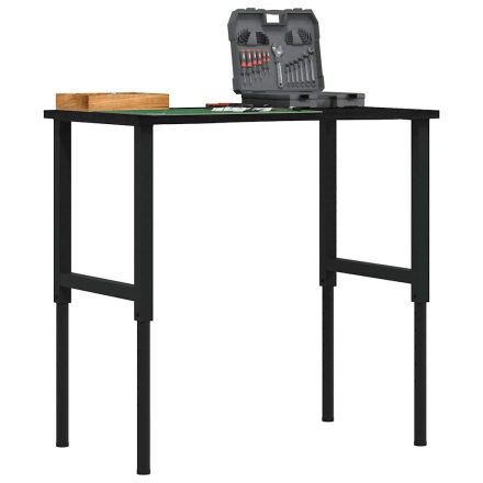 vidaXL sötétbarna tömör tölgyfa munkapad 100 x 60 x (71,5-98) cm