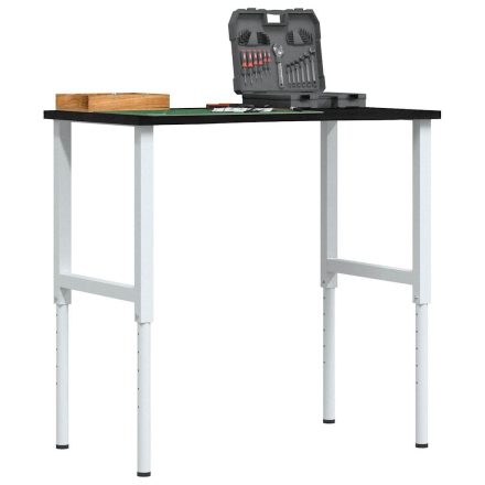 vidaXL sötétbarna tömör tölgyfa munkapad 100 x 60 x (71,5-98) cm