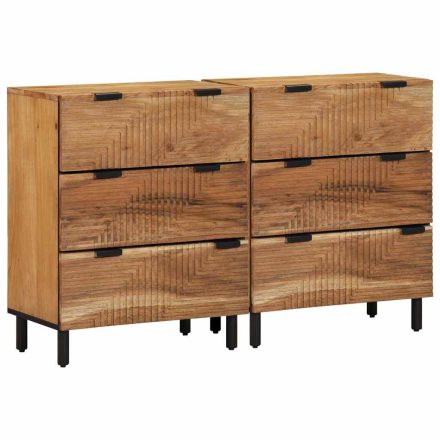 vidaXL Szekrény 2 pcs Barna 60 x 33 x 75 cm Tömör akácfa