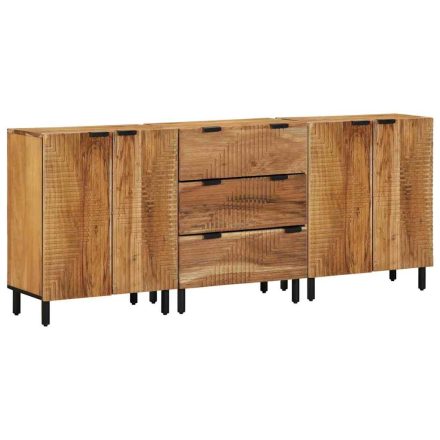 vidaXL Szekrény 3 pcs Barna 60 x 33 x 75 cm Tömör akácfa