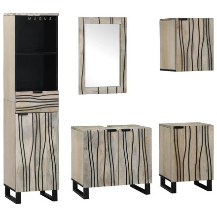 vidaXL Fürdőszoba bútor szett fiókkal 5 pcs Dióbarna 38 x 33 x 160 cm