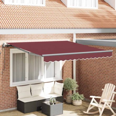 vidaXL burgundi vörös automata kihúzható napellenző 300 x 250 cm