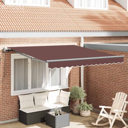 vidaXL barna automata kihúzható napellenző 300x250 cm