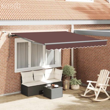 vidaXL barna automata kihúzható LED-es napellenző 300 x 250 cm