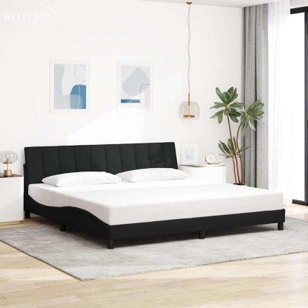 vidaXL fekete szövet ágykeret matrac nélkül 200 x 200 cm