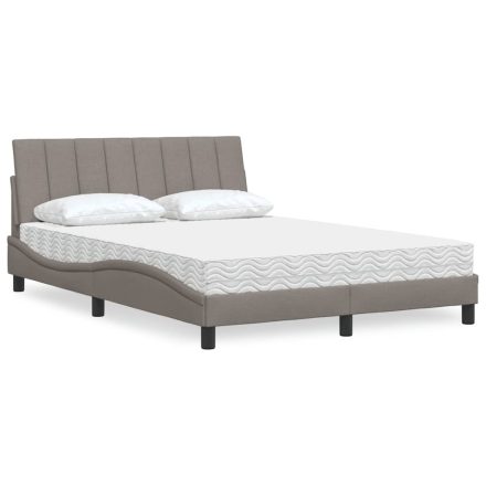 vidaXL ágy matraccal Taupe 140x200 cm szövet
