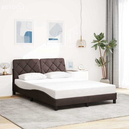 vidaXL sötétbarna szövet ágykeret matrac nélkül 140 x 200 cm