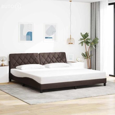 vidaXL sötétbarna szövet ágykeret matrac nélkül 200 x 200 cm