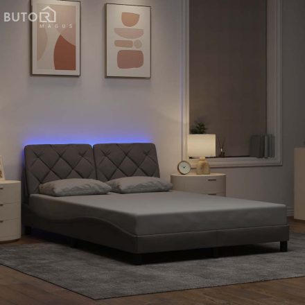 vidaXL tópszínű szövet ágykeret LED-es matrac nélkül 140 x 200 cm