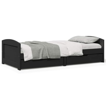 vidaXL Napozóágy 2 fiókkal matrac nélkül IRUN Fekete 90x200 cm