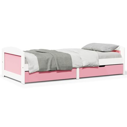vidaXL Napozóágy 2 fiókkal matrac nélkül IRUN Fehér&Rózsaszín 90x200cm