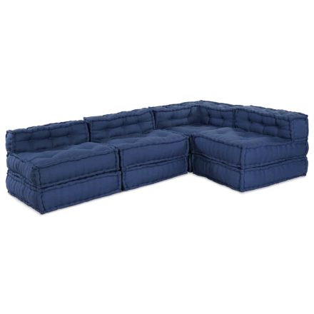 vidaXL Moduláris Puffok - 4 db Indigo Szövetből