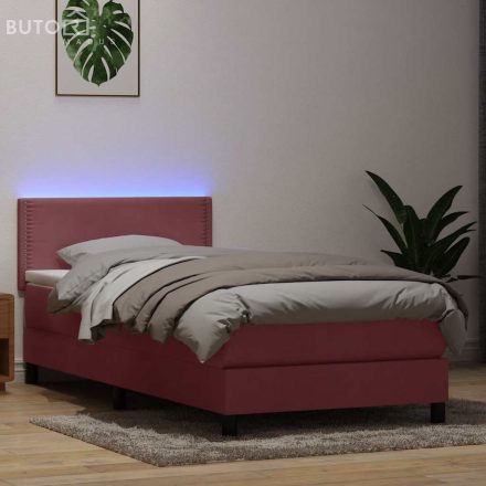 vidaXL Box Spring ágy matraccal rózsaszín 100x220 cm bársony
