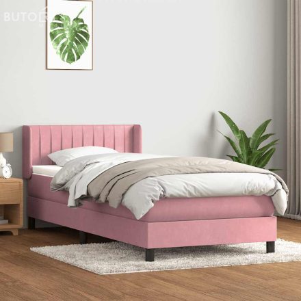 vidaXL Box Spring ágy matraccal rózsaszín 100x220 cm bársony