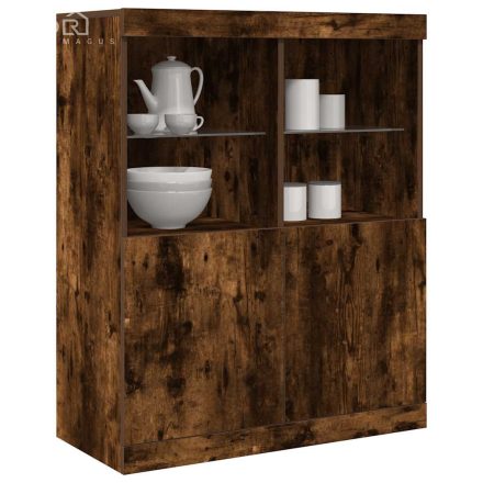 vidaXL füstös tölgy színű szerelt fa tálalószekrény 81x37x100 cm